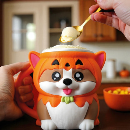 Pumpkin Corgi Pint Cream Holder