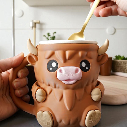 Highland Cow Pint Ice Cream Holder