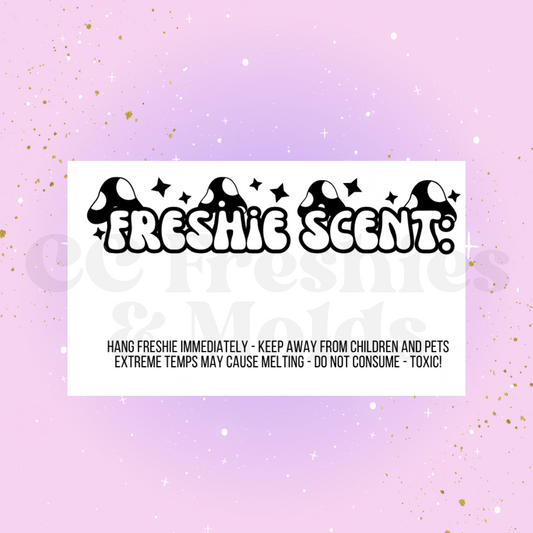 Mushroom Freshie Scent Label Sticker