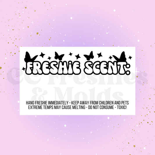 Butterfly Freshie Scent Label Sticker