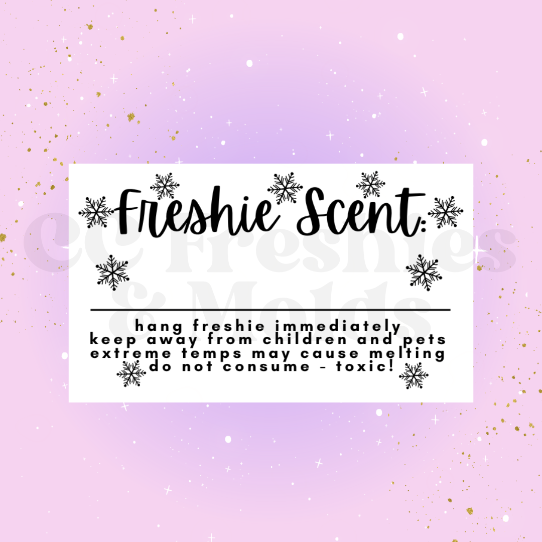Snowflake Freshie Scent Label Sticker