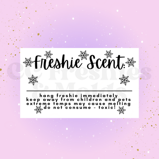 Snowflake Freshie Scent Label Sticker