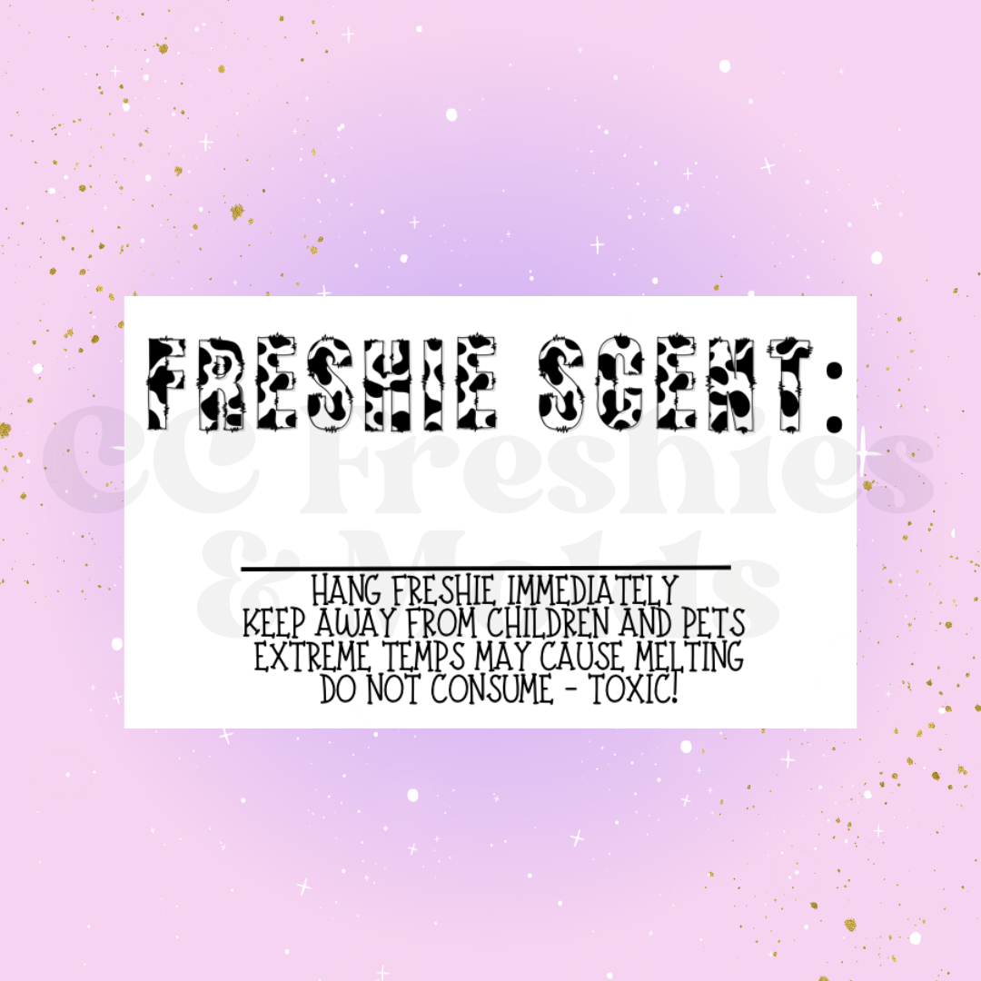Cow Print Freshie Scent Label Sticker