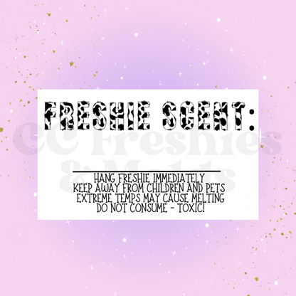 Cow Print Freshie Scent Label Sticker