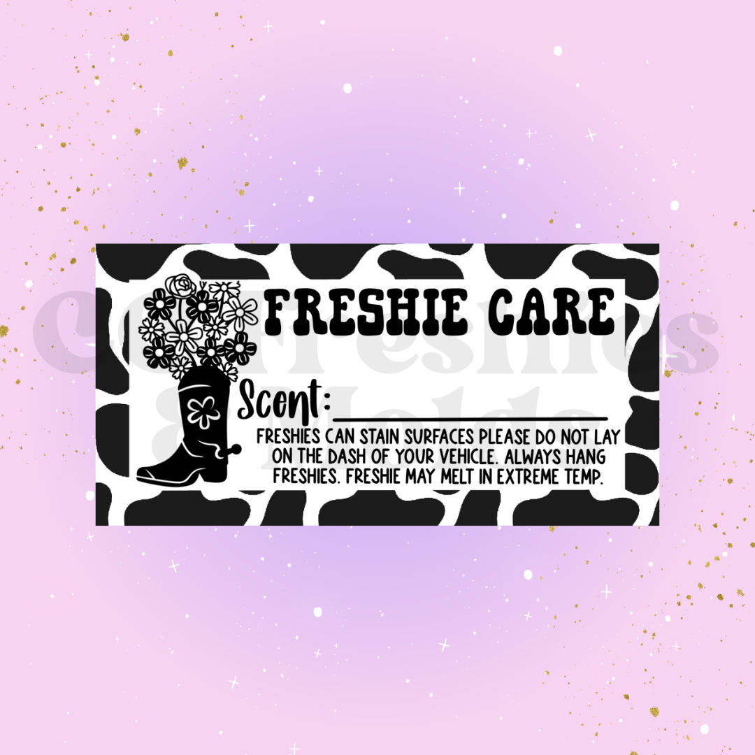 Boot Freshie Scent Label Sticker