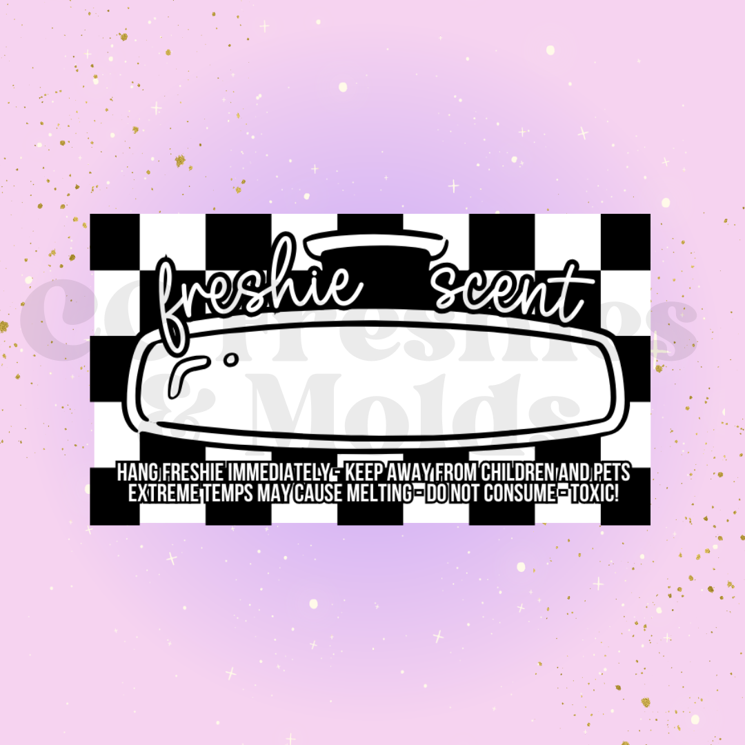 Checkered Freshie Scent Label Sticker