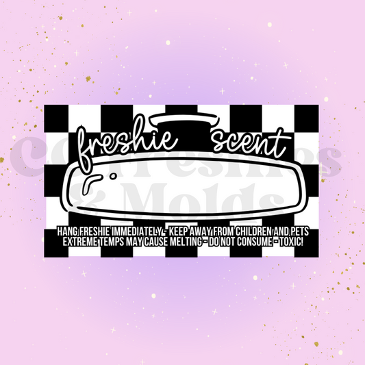 Checkered Freshie Scent Label Sticker