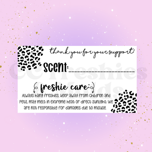 Leopard Freshie Scent Label Sticker