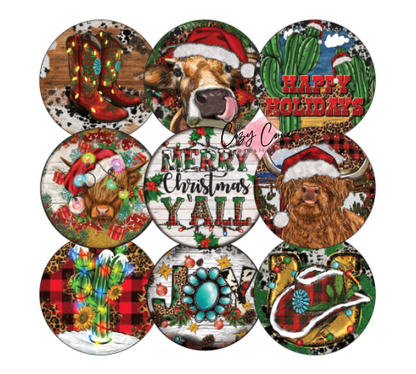 Western Christmas Cardstock Rounds