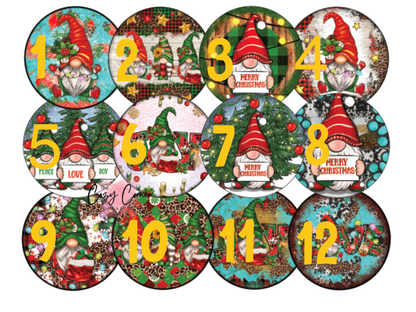 Christmas Gnomes Cardstock Rounds