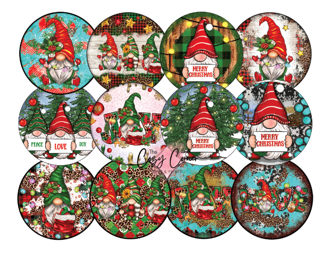 Christmas Gnomes Cardstock Rounds