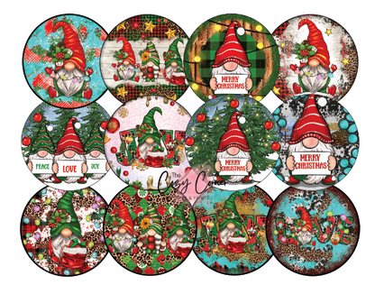 Christmas Gnomes Cardstock Rounds