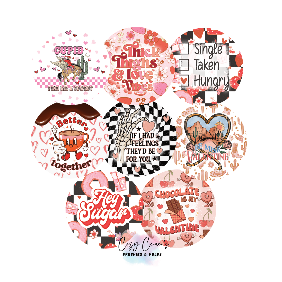 Valentine's  Day Cardstock rounds
