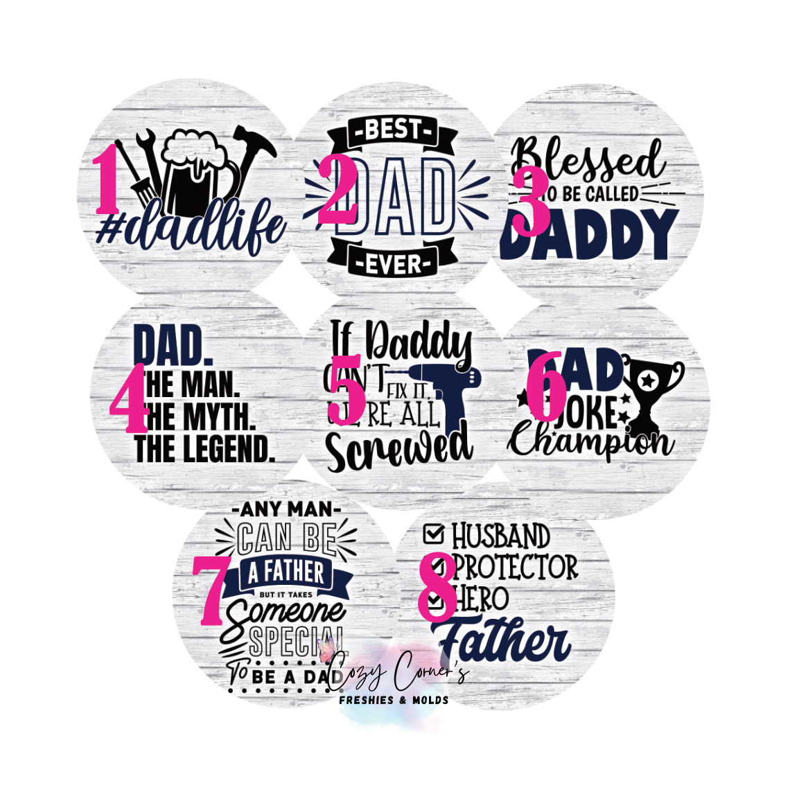 Dad life Cardstock rounds