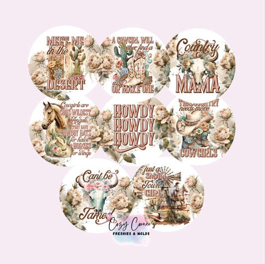 Cowgirl Quotes Cardstock rounds