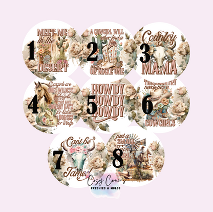 Cowgirl Quotes Cardstock rounds