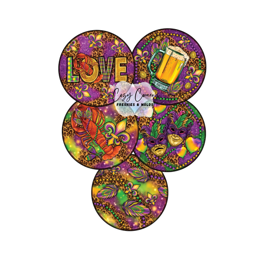 Mardi Gras Cardstock rounds