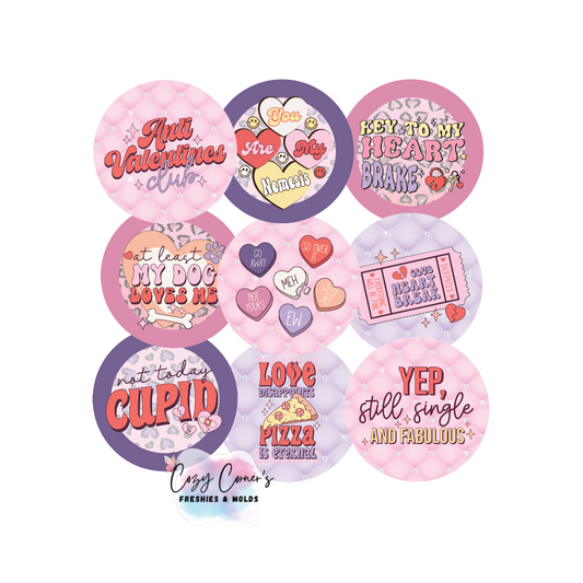 Anti Valentine Cardstock rounds