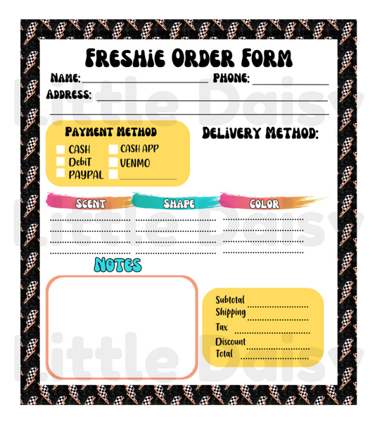 Bolts Order Form Notepad