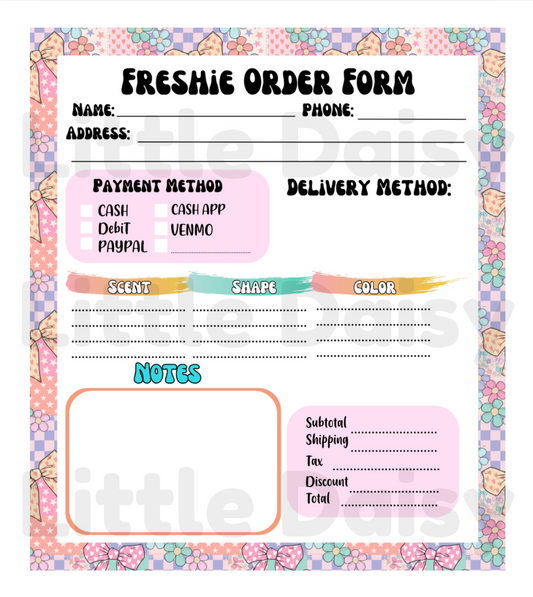 Bows/Flowers  Order Form Notepad