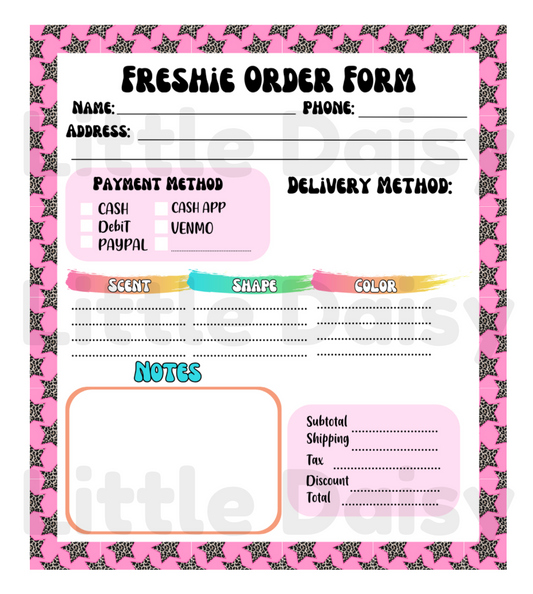 Leopard Stars Order Form Notepad