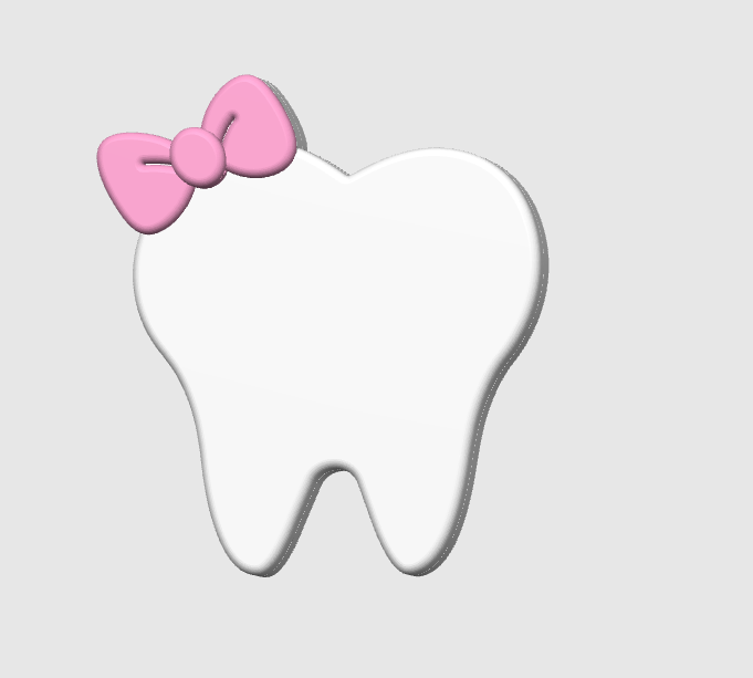 Tooth with Bow Embellishment