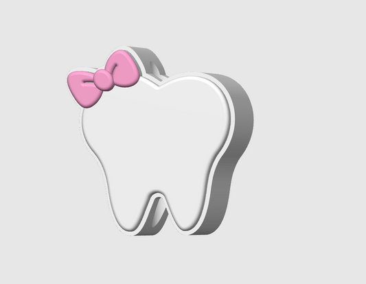 Tooth with bow straw topper