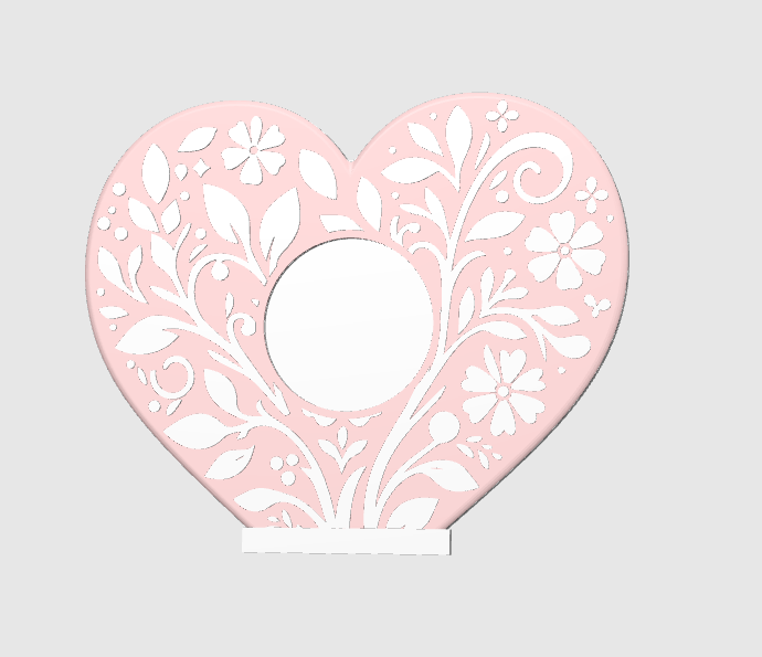 Heart NFC Stand- 1 Frame- Circle (Design your NFC stand- You Choose base type)