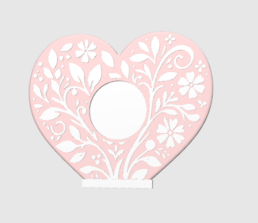 Heart NFC Stand- 1 Frame- Circle (Design your NFC stand- You Choose base type)