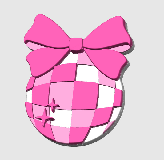 Disco Ball with Bow Embellishment