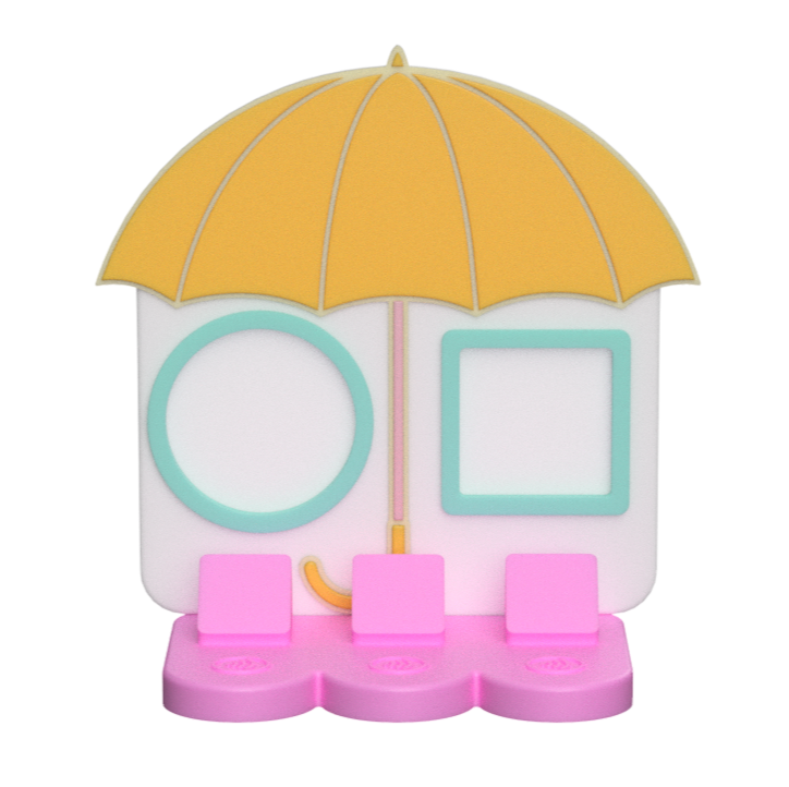 Umbrella NFC Stand- 2 Frames- (Design your NFC stand- You Choose base type)