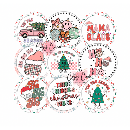 Retro Christmas Cardstock rounds