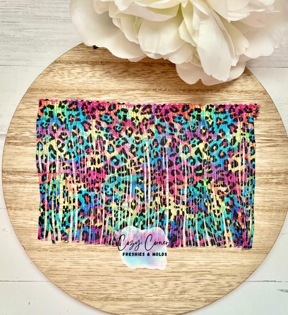 Rainbow Leopard Print Fringe
