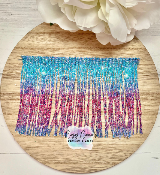Glitter Print Ombre Fringe