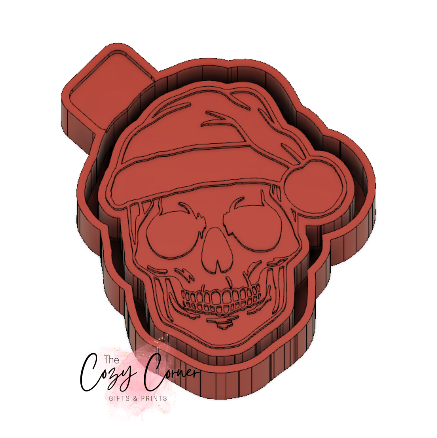 Skull W/Santa Hat freshie mold