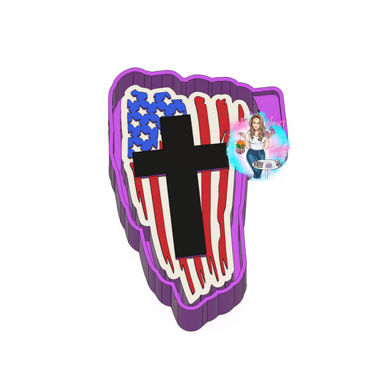 Flag Cross  Freshie Mold