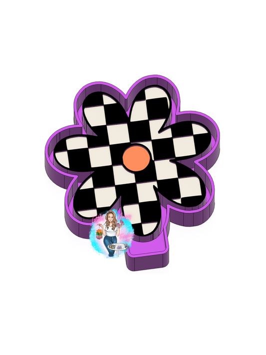 Checkered Flower Freshie Mold