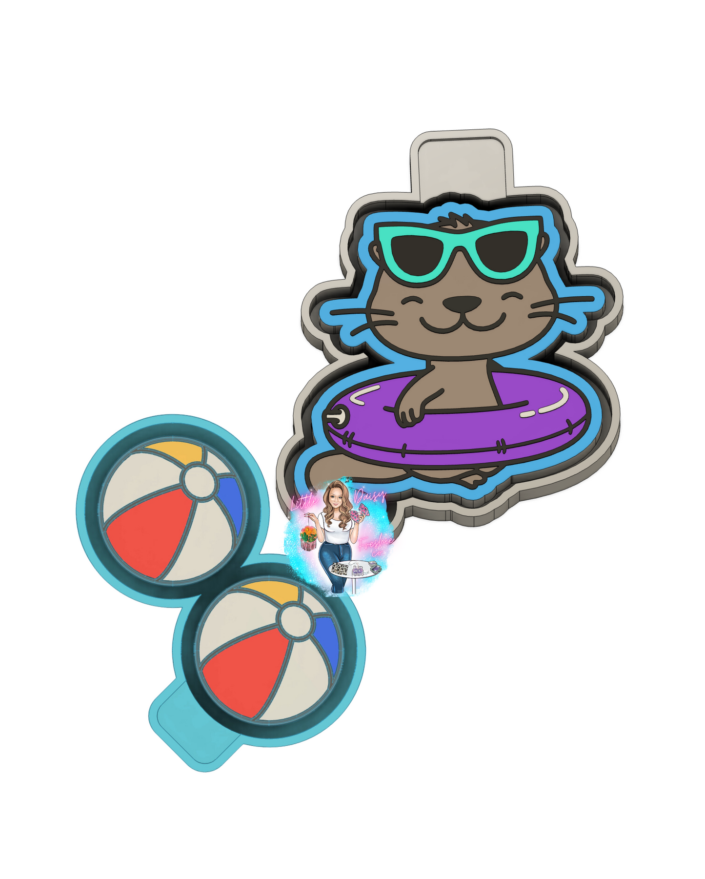 Pool party Freshie mold and Vent Clips