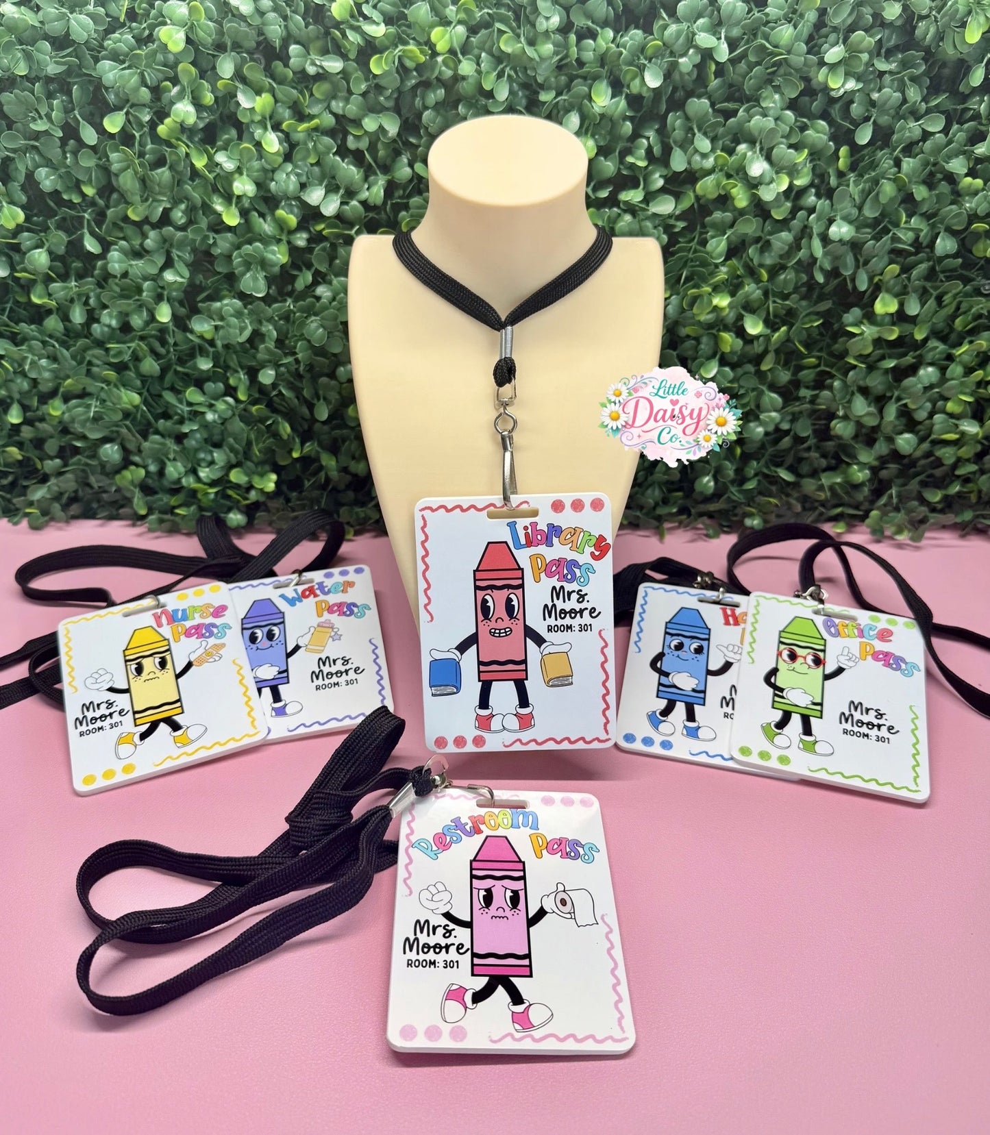 Teacher Hall Passes (set of 6)- Crayon