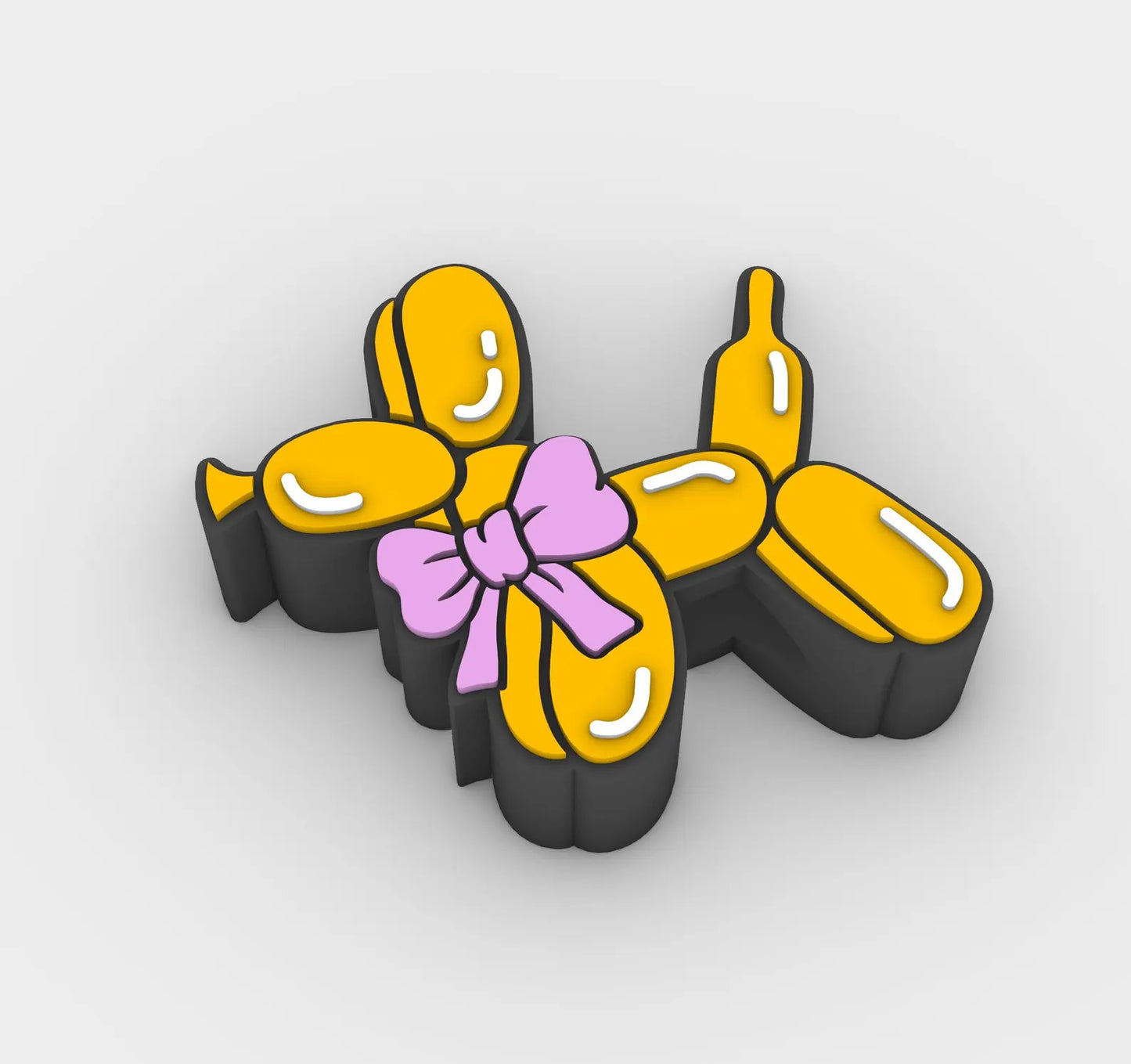 Balloon Dog with bow straw topper