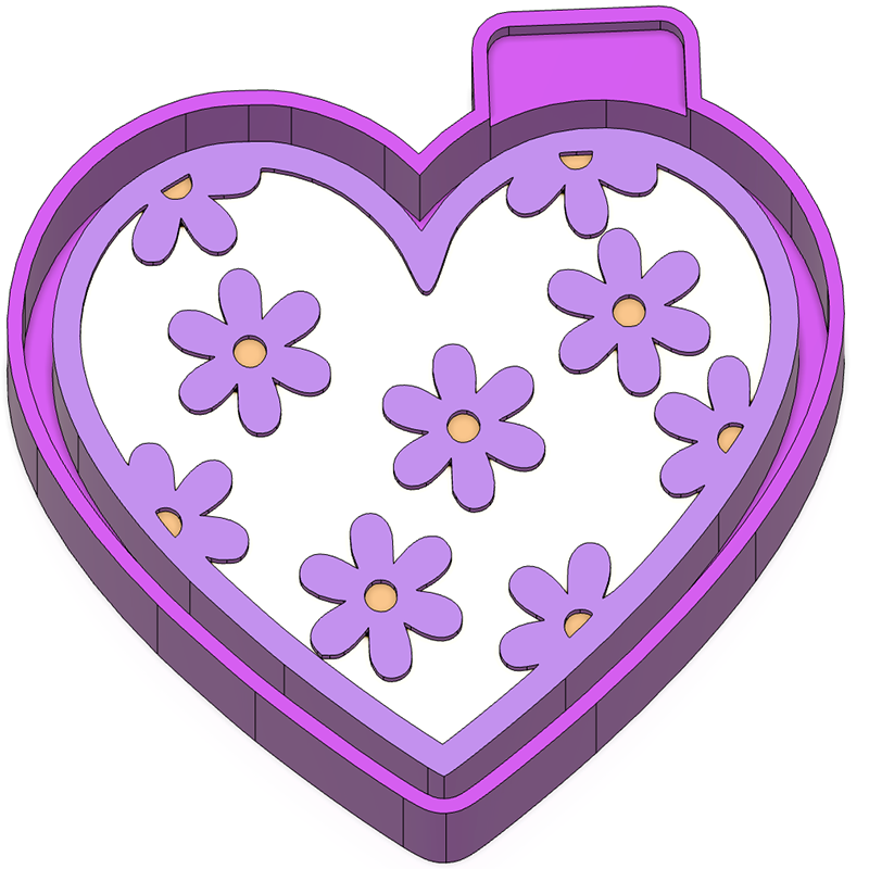 Flower heart Valentine  Mold