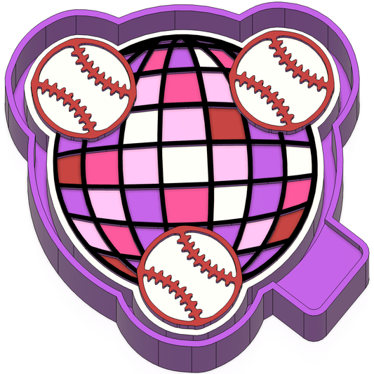 Disco ball baseballs Freshie mold