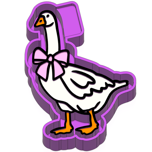 Goose with bow Freshie Mold