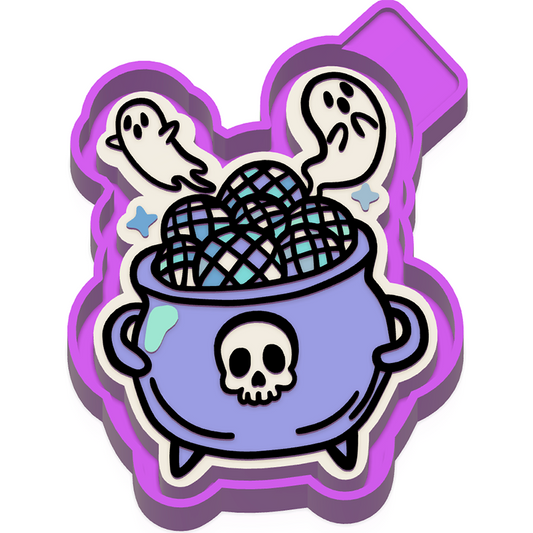 Ghost disco ball cauldron Freshie mold