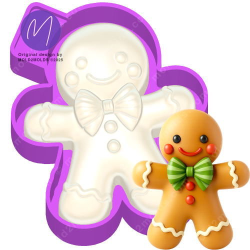3D Gingerbread freshie mold