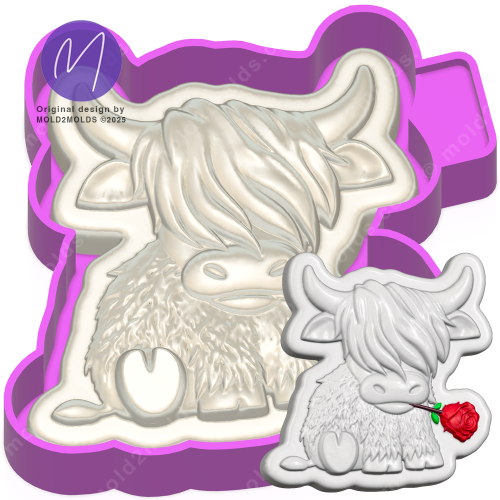 Highland with Rose 3D Freshie Mold