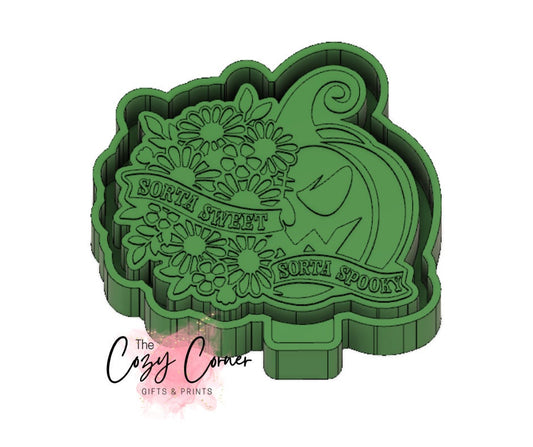 Spooky Pumpkin Flower Freshie mold