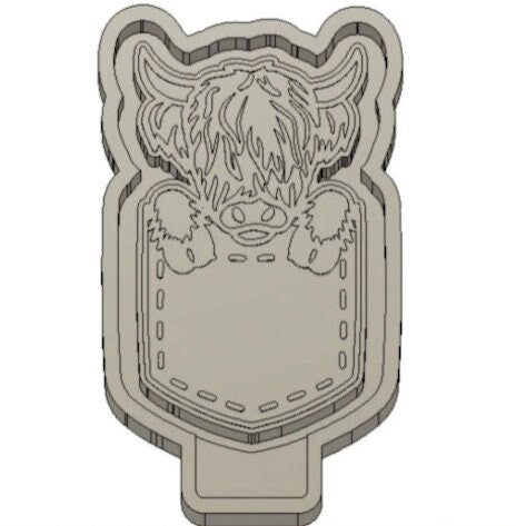 Highland Cow Pocket freshie mold