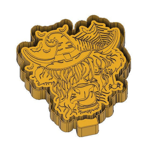 Highland Cow witch freshie mold