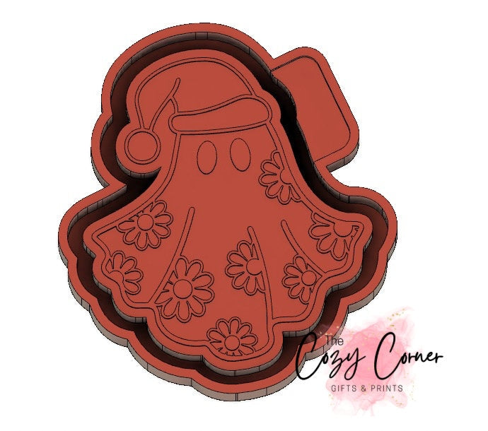 Christmas flower ghost freshie mold